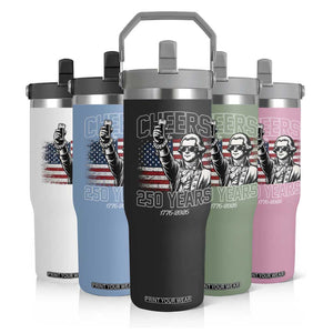 Patriotic Thomas Jefferson Flip Straw Tumbler Cheers To 250 Years TS12 Print Your Wear