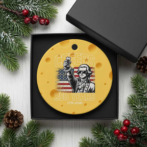 Patriotic Thomas Jefferson Ceramic Ornament Cheers To 250 Years TS12 1pc Yellow Cheese Print Your Wear