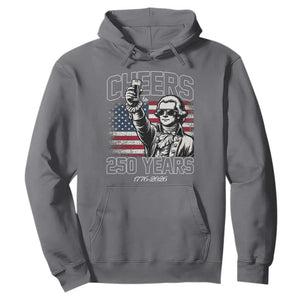 Patriotic Thomas Jefferson Hoodie Cheers To 250 Years TS12 Charcoal Print Your Wear