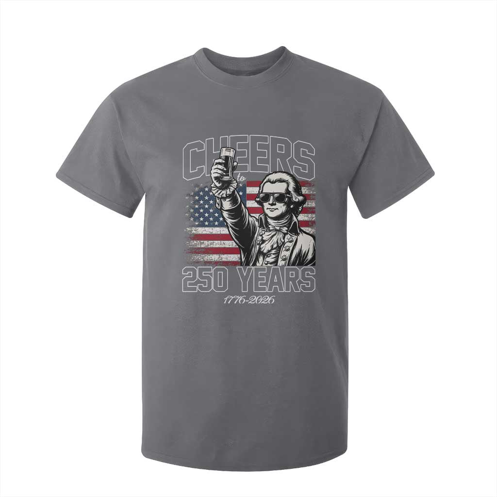 Patriotic Thomas Jefferson T Shirt For Kid Cheers To 250 Years TS12 Charcoal Print Your Wear