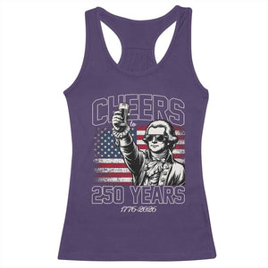 Patriotic Thomas Jefferson Racerback Tank Top Cheers To 250 Years TS12 Purple Print Your Wear