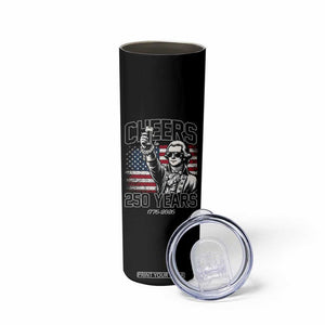 Patriotic Thomas Jefferson Skinny Tumbler Cheers To 250 Years TS12 Print Your Wear