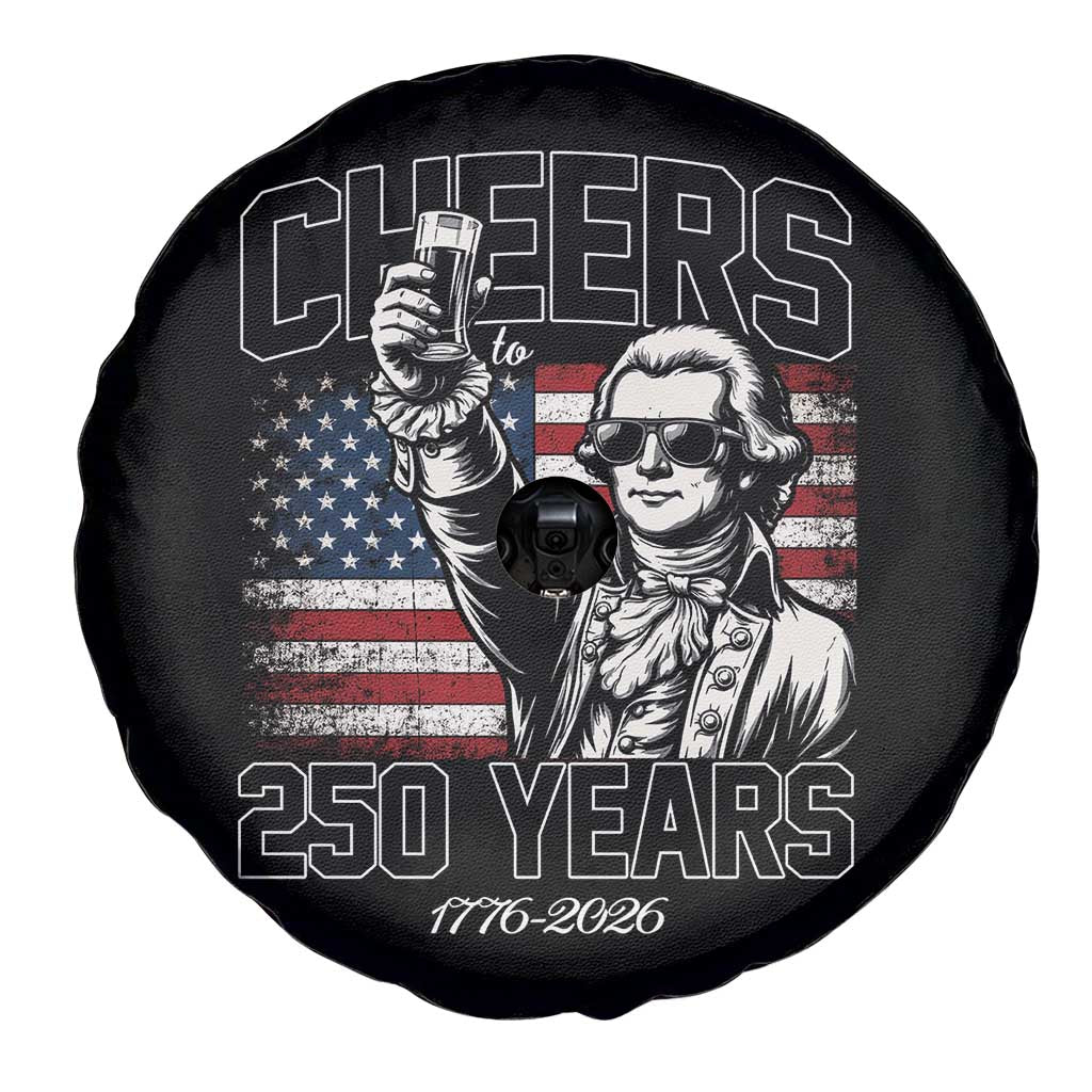 Patriotic Thomas Jefferson Spare Tire Cover Cheers To 250 Years TS12 Print Your Wear