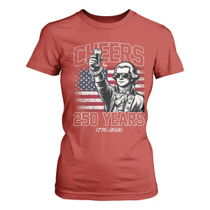 Patriotic Thomas Jefferson T Shirt For Women Cheers To 250 Years TS12 Red Print Your Wear