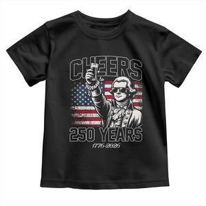 Patriotic Thomas Jefferson Toddler T Shirt Cheers To 250 Years TS12 Black Print Your Wear