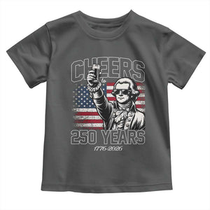Patriotic Thomas Jefferson Toddler T Shirt Cheers To 250 Years TS12 Dark Heather Print Your Wear