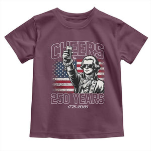Patriotic Thomas Jefferson Toddler T Shirt Cheers To 250 Years TS12 Maroon Print Your Wear