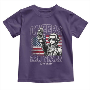 Patriotic Thomas Jefferson Toddler T Shirt Cheers To 250 Years TS12 Purple Print Your Wear