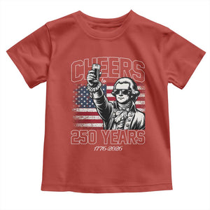 Patriotic Thomas Jefferson Toddler T Shirt Cheers To 250 Years TS12 Red Print Your Wear