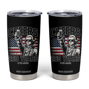 Patriotic Thomas Jefferson Tumbler Cup Cheers To 250 Years TS12 Black Print Your Wear