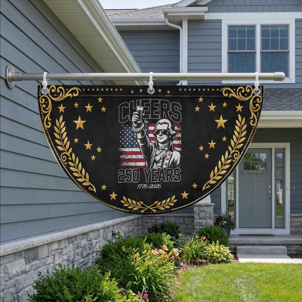 Thomas Jefferson Patriotic Fan Flag Cheers To 250 Years