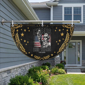 Thomas Jefferson Patriotic Fan Flag Cheers To 250 Years