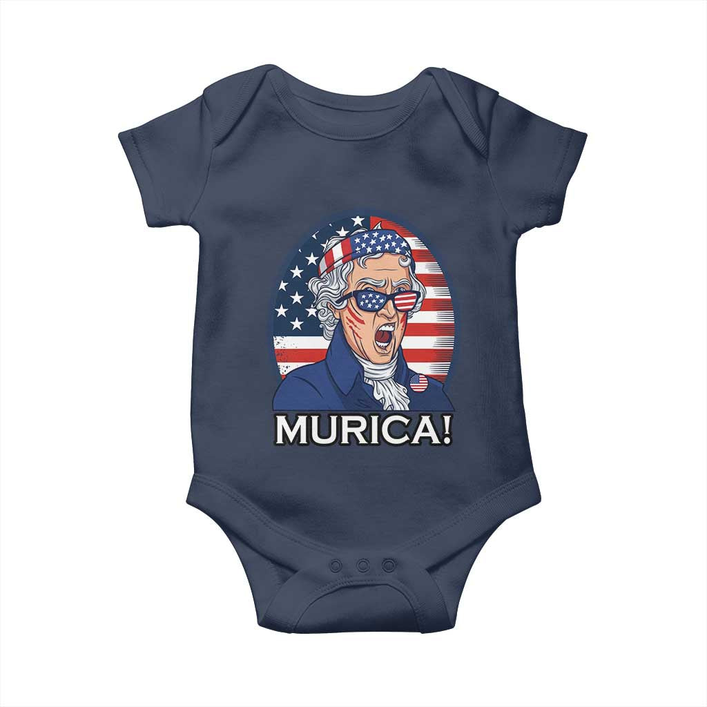 Funny Murica Thomas Jefferson Baby Onesie Founding Father Gift TS12 Navy Print Your Wear