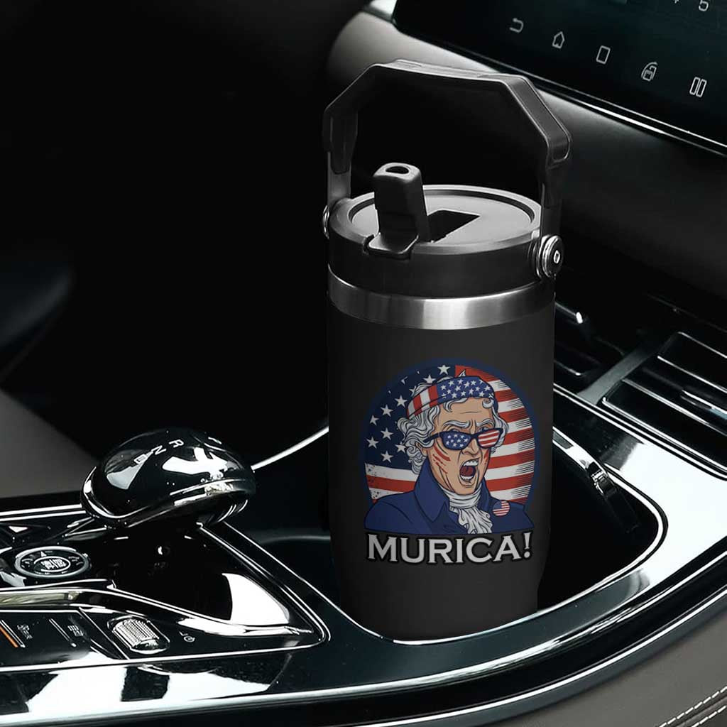 Funny Murica Thomas Jefferson Flip Straw Tumbler Founding Father Gift TS12 Print Your Wear
