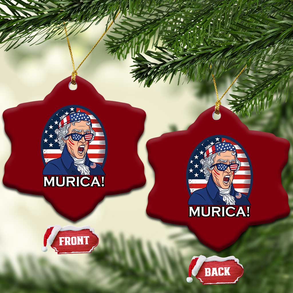Funny Murica Thomas Jefferson Ceramic Ornament Founding Father Gift TS12 Print Your Wear