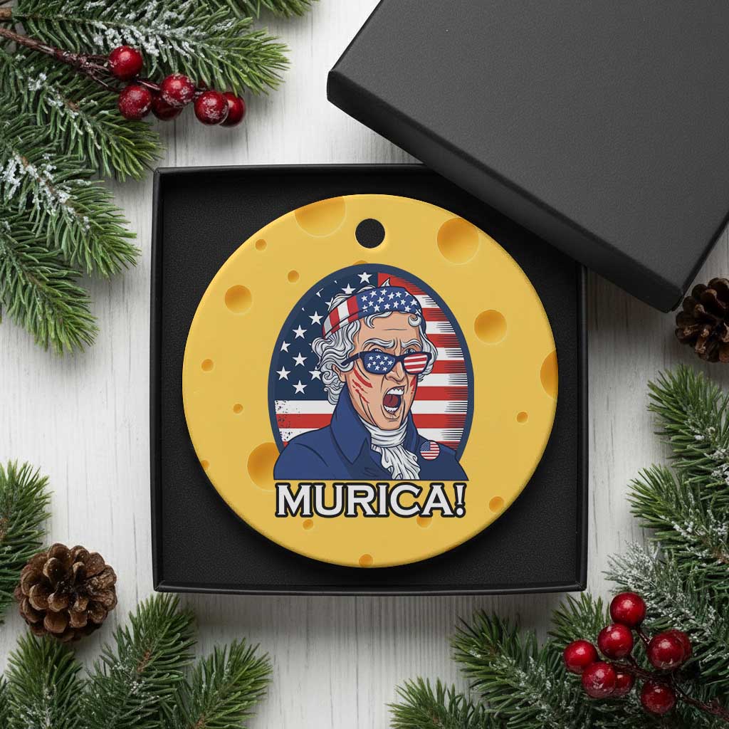 Funny Murica Thomas Jefferson Ceramic Ornament Founding Father Gift TS12 1pc Yellow Cheese Print Your Wear