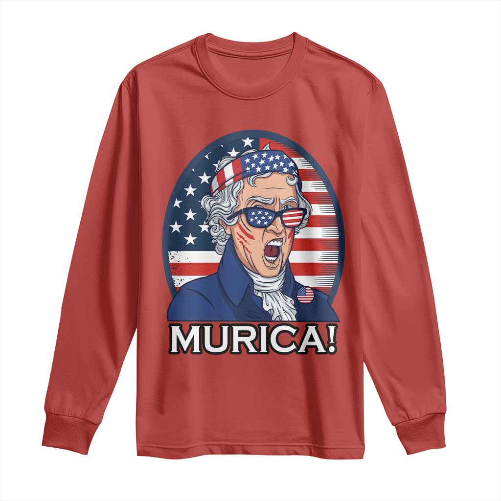 Funny Murica Thomas Jefferson Long Sleeve Shirt Founding Father Gift TS12 Red Print Your Wear
