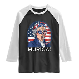 Funny Murica Thomas Jefferson Raglan Shirt Founding Father Gift TS12 Black White Print Your Wear