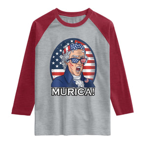 Funny Murica Thomas Jefferson Raglan Shirt Founding Father Gift TS12 Heather Gray Heather Red Print Your Wear