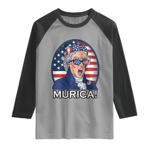 Funny Murica Thomas Jefferson Raglan Shirt Founding Father Gift TS12 Sport Gray Black Print Your Wear