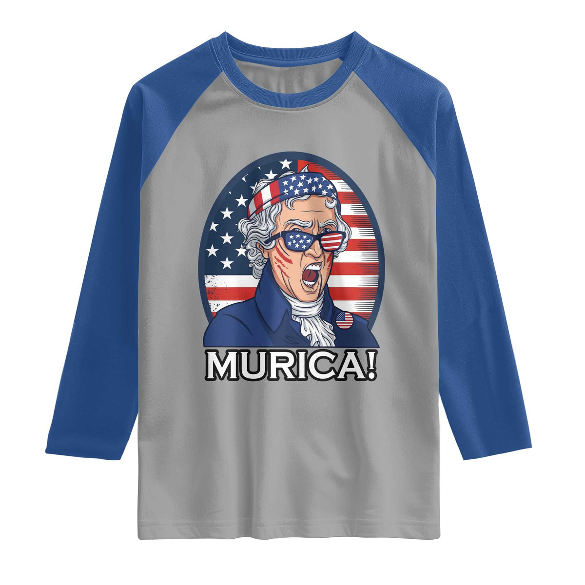 Funny Murica Thomas Jefferson Raglan Shirt Founding Father Gift TS12 Sport Gray Royal Print Your Wear