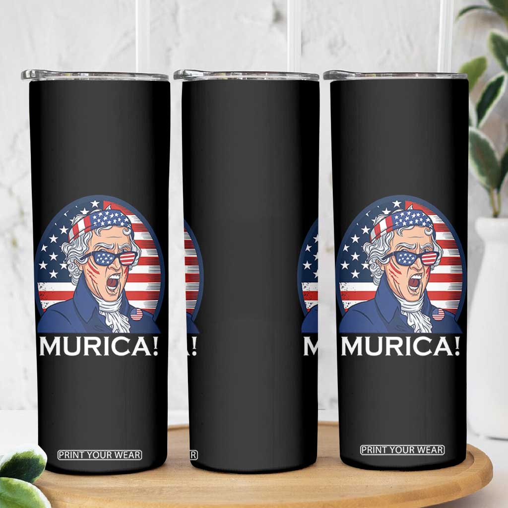 Funny Murica Thomas Jefferson Skinny Tumbler Founding Father Gift TS12 Print Your Wear