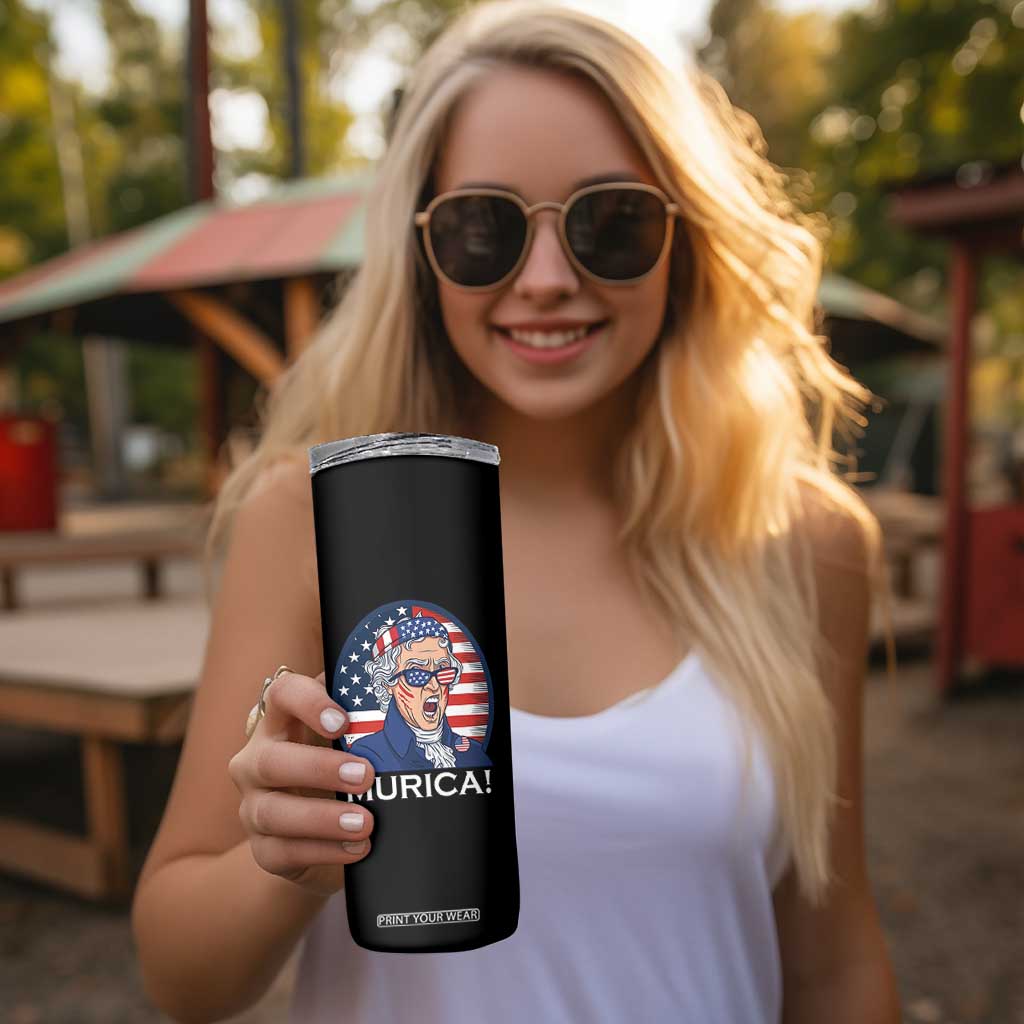 Funny Murica Thomas Jefferson Skinny Tumbler Founding Father Gift TS12 Print Your Wear