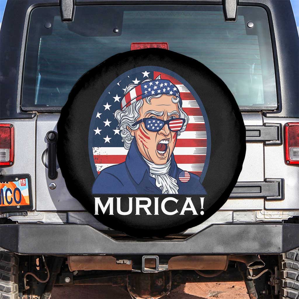 Funny Murica Thomas Jefferson Spare Tire Cover Founding Father Gift TS12 No hole Black Print Your Wear