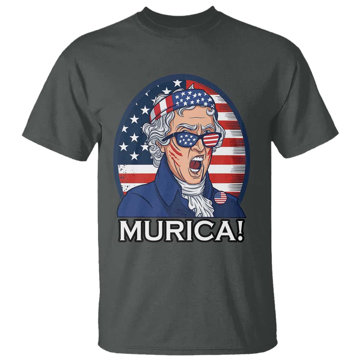 Funny Murica Thomas Jefferson T Shirt Founding Father Gift TS12 Dark Heather Print Your Wear