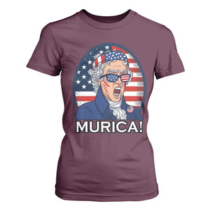 Funny Murica Thomas Jefferson T Shirt For Women Founding Father Gift TS12 Maroon Print Your Wear