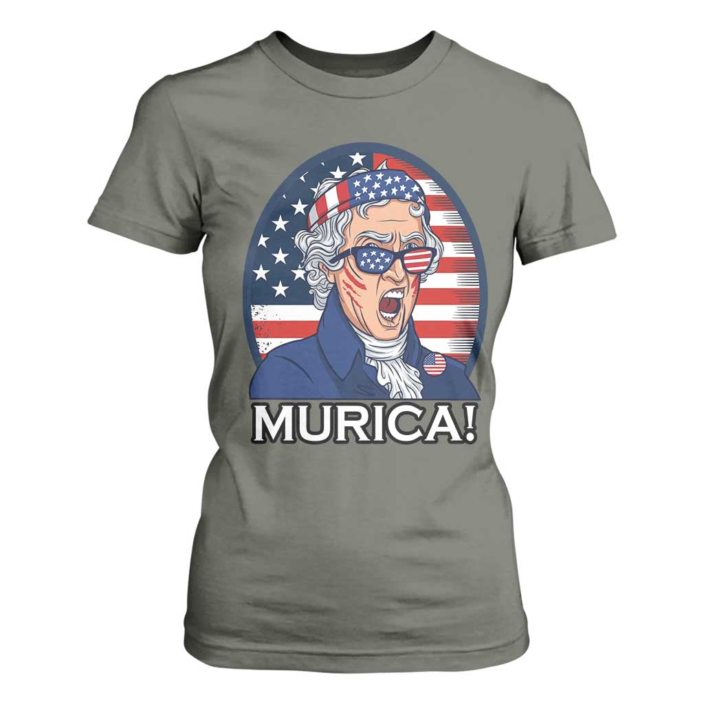 Funny Murica Thomas Jefferson T Shirt For Women Founding Father Gift TS12 Military Green Print Your Wear