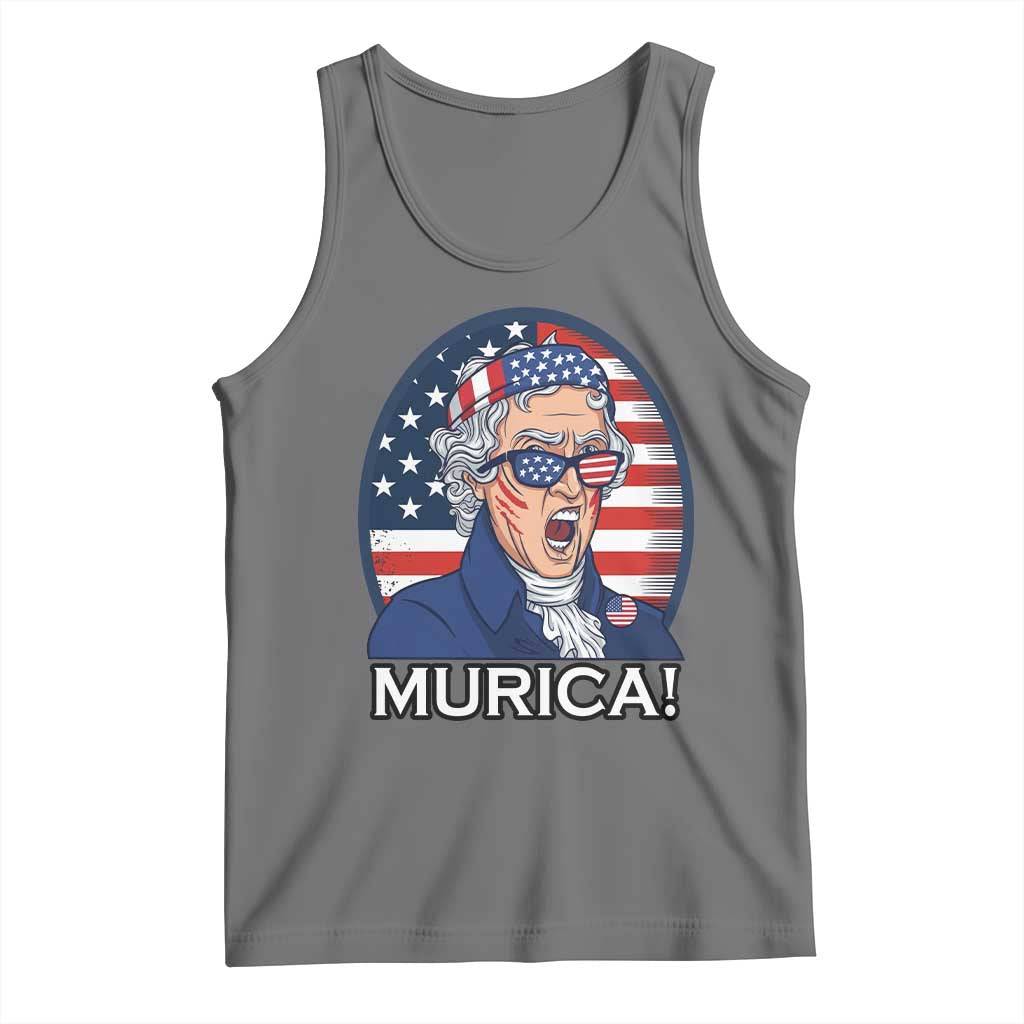 Funny Murica Thomas Jefferson Tank Top Founding Father Gift TS12 Black Heather Print Your Wear