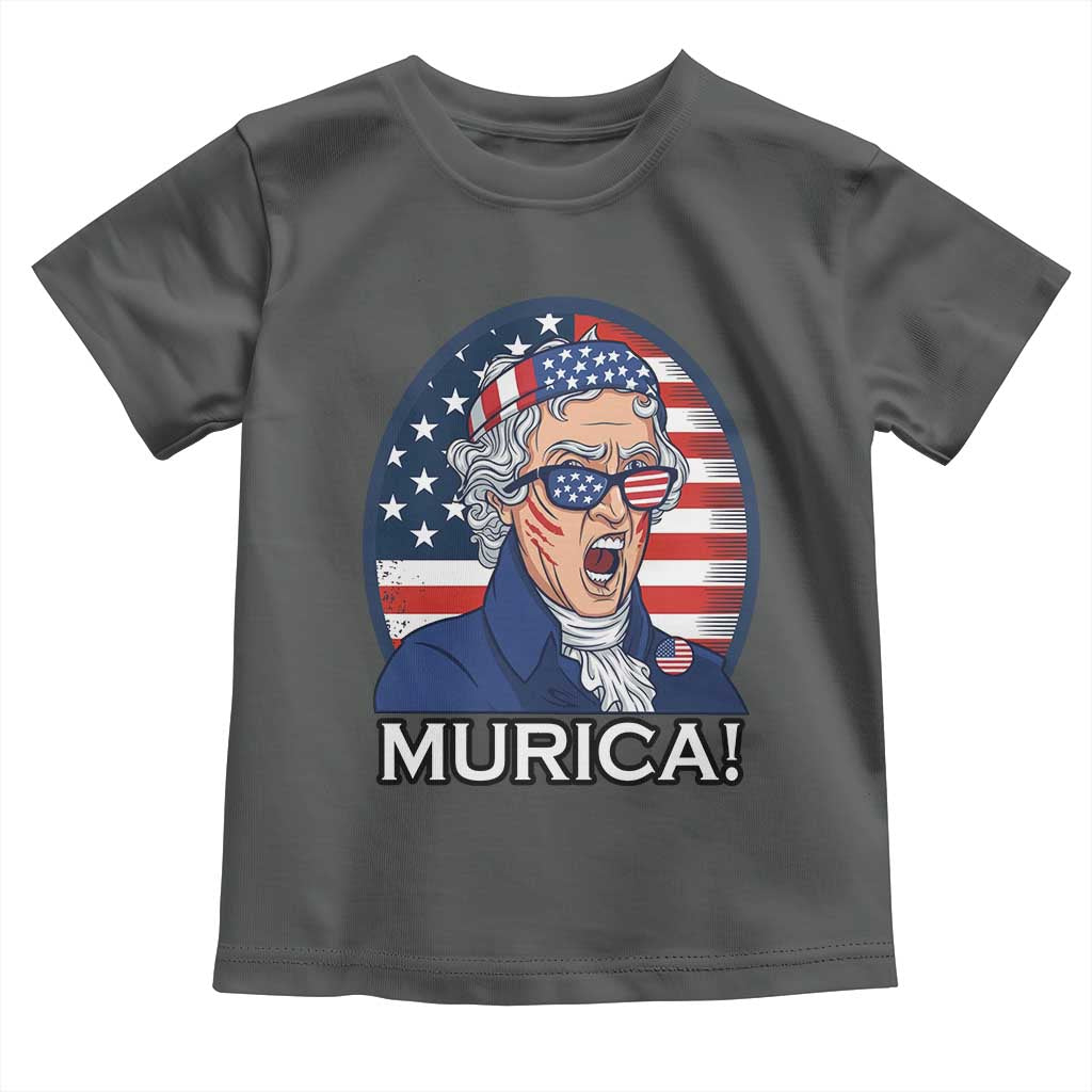 Funny Murica Thomas Jefferson Toddler T Shirt Founding Father Gift TS12 Dark Heather Print Your Wear