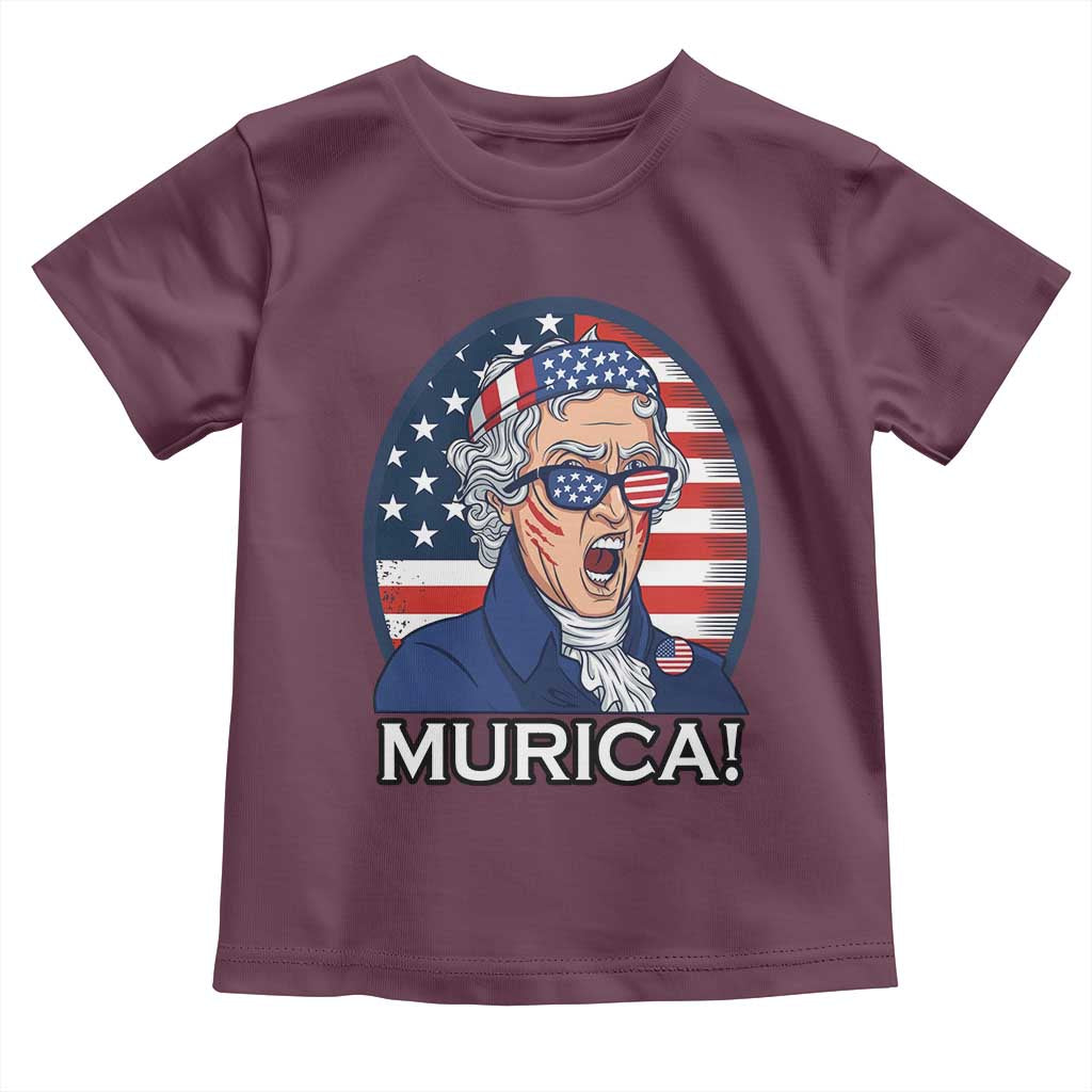 Funny Murica Thomas Jefferson Toddler T Shirt Founding Father Gift TS12 Maroon Print Your Wear