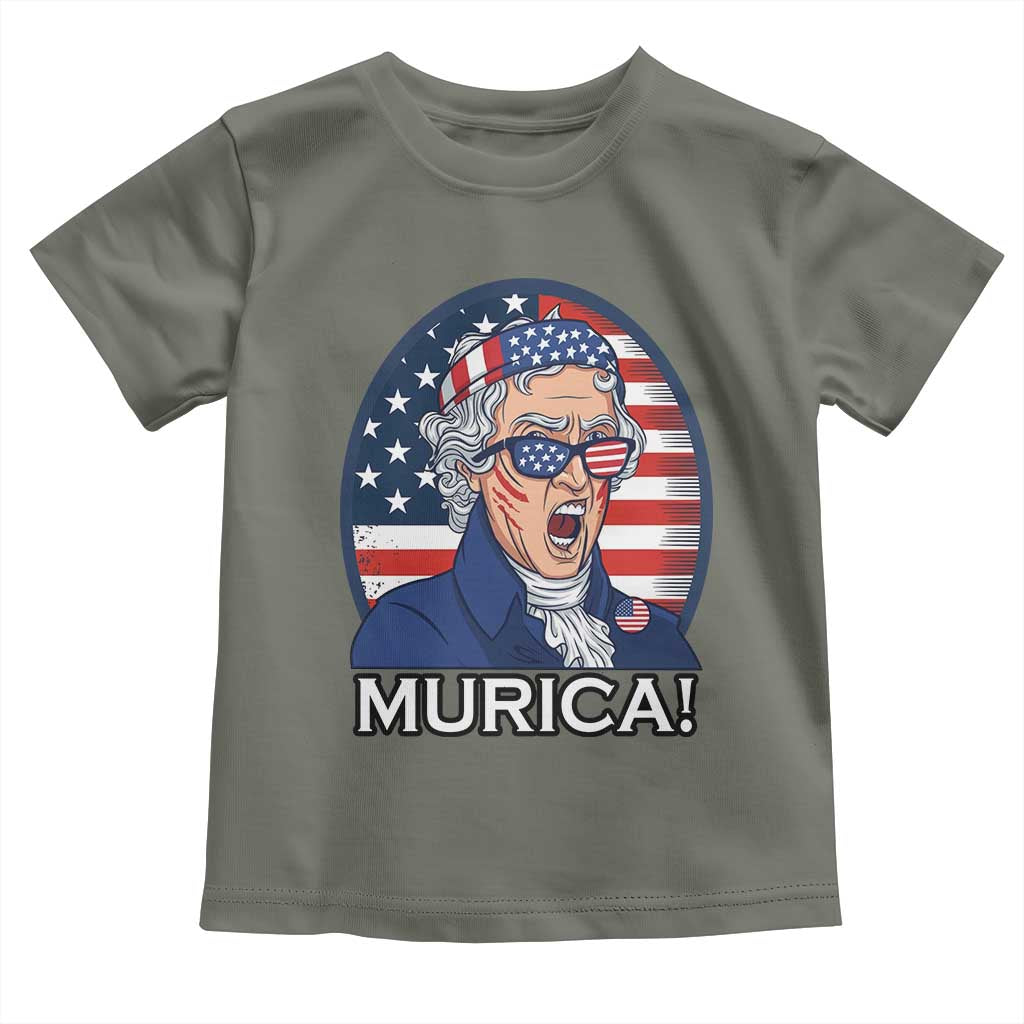 Funny Murica Thomas Jefferson Toddler T Shirt Founding Father Gift TS12 Military Green Print Your Wear