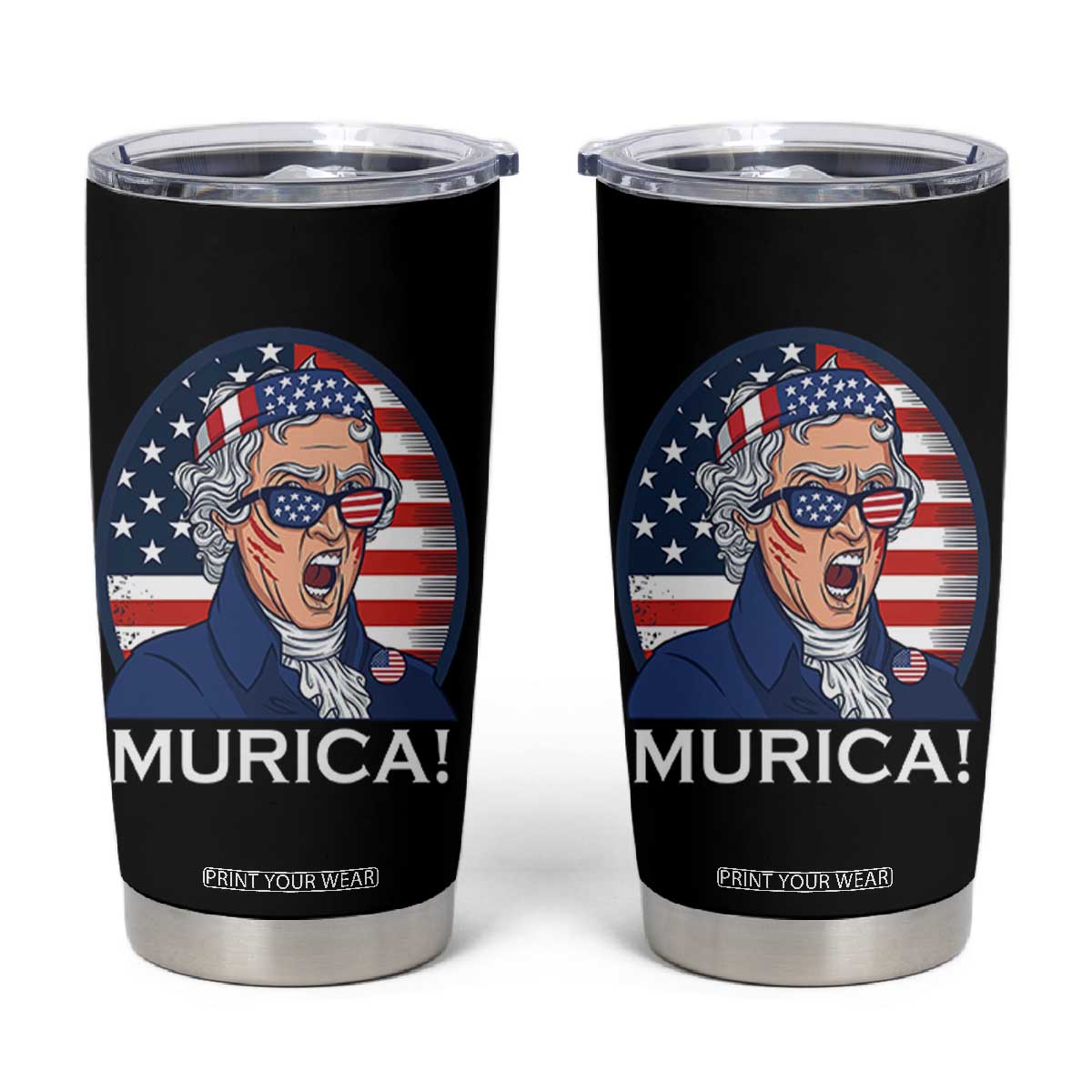 Funny Murica Thomas Jefferson Tumbler Cup Founding Father Gift TS12 Black Print Your Wear