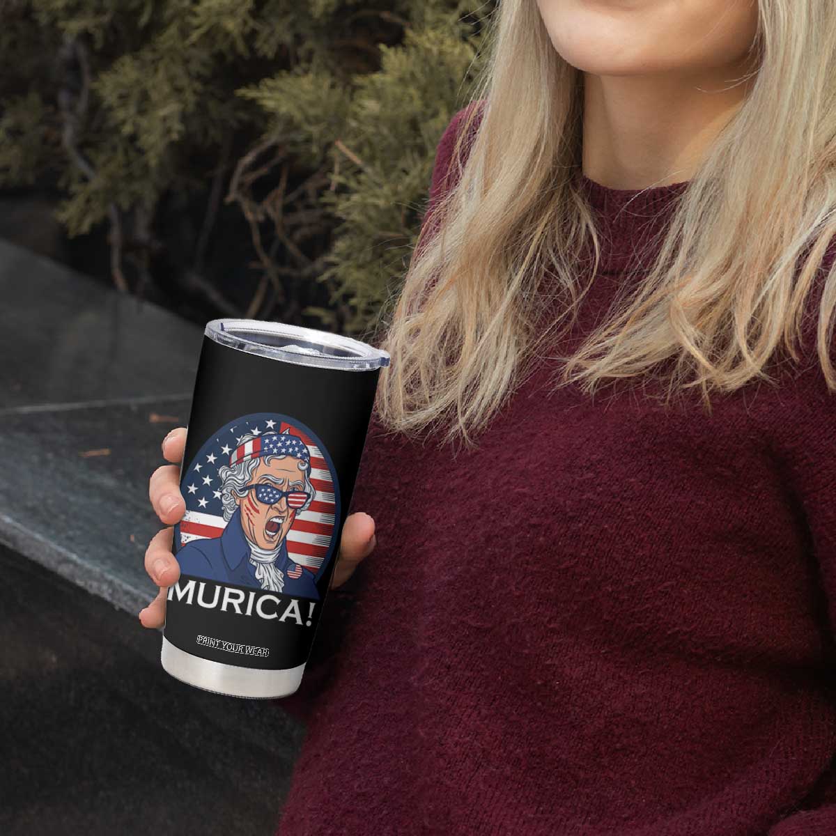 Funny Murica Thomas Jefferson Tumbler Cup Founding Father Gift TS12 Print Your Wear