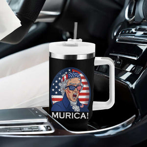 Funny Murica Thomas Jefferson Tumbler With Handle Founding Father Gift TS12 Print Your Wear