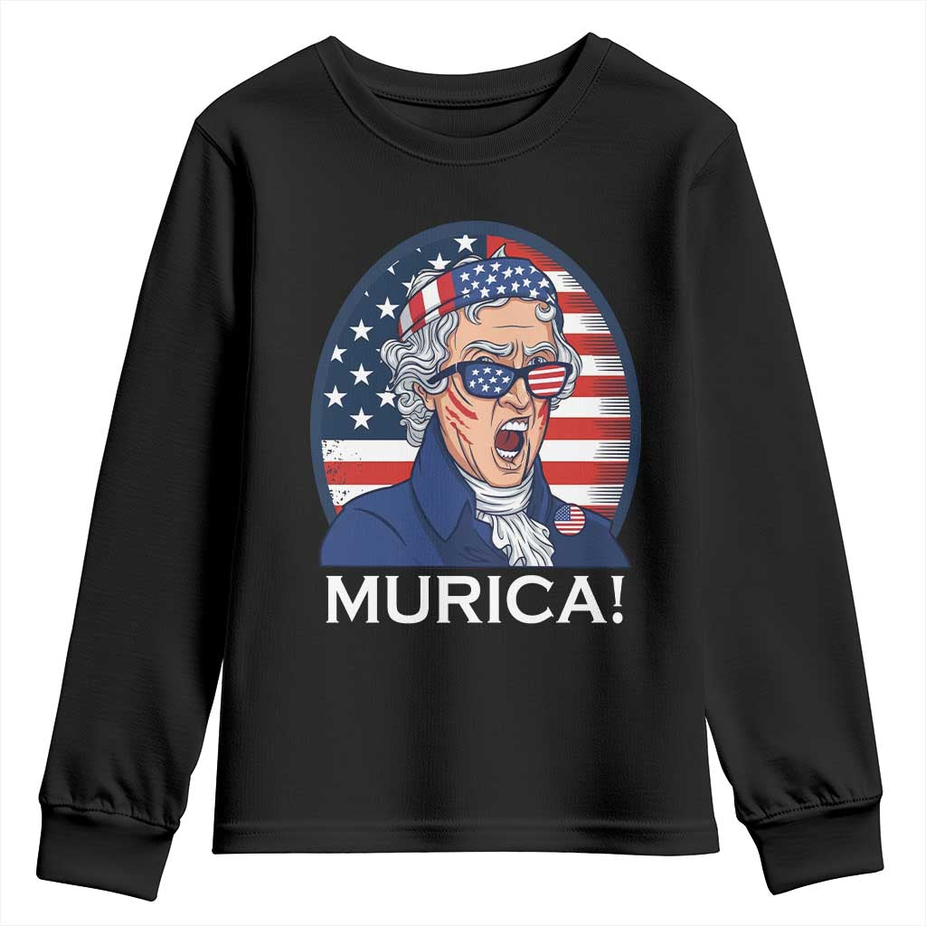 Funny Murica Thomas Jefferson Youth Sweatshirt Founding Father Gift TS12 Black Print Your Wear