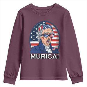 Funny Murica Thomas Jefferson Youth Sweatshirt Founding Father Gift TS12 Maroon Print Your Wear