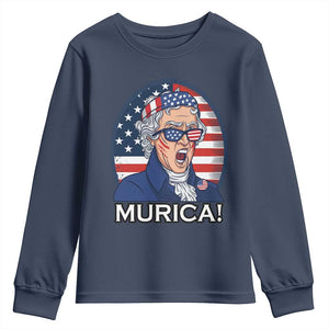 Funny Murica Thomas Jefferson Youth Sweatshirt Founding Father Gift TS12 Navy Print Your Wear