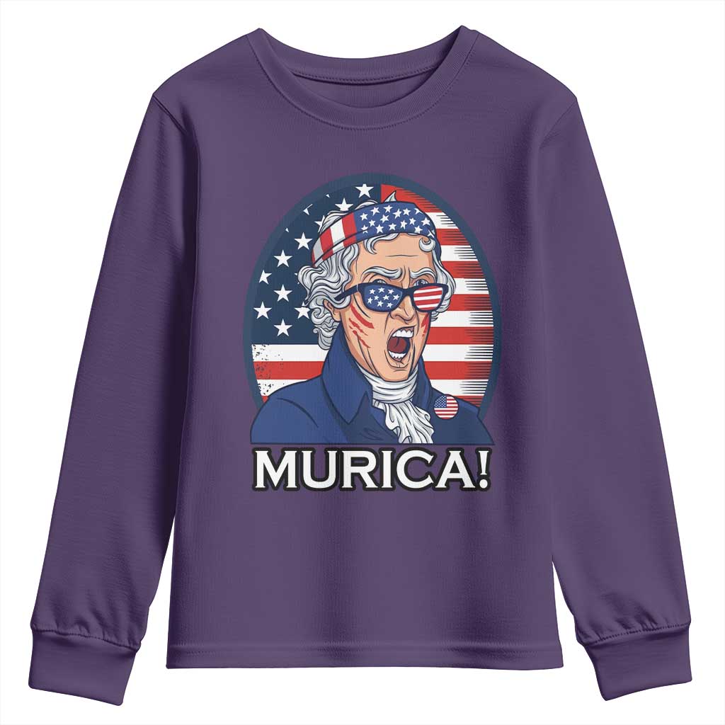 Funny Murica Thomas Jefferson Youth Sweatshirt Founding Father Gift TS12 Purple Print Your Wear