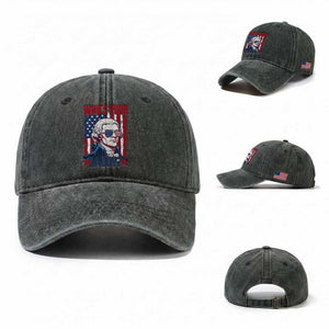 Funny Thomas Jefferson Washed Cotton Baseball Cap Who Is Your Daddy TS12 Washed Cap Universal Fit Dark Green Print Your Wear