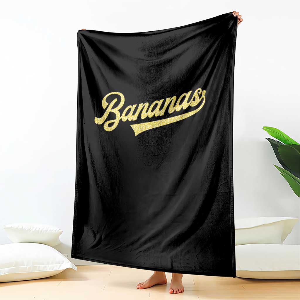 Funny Banana Pattern Typography Throw Blanket Retro Throwback Fruit Lover TS12 Print Your Wear