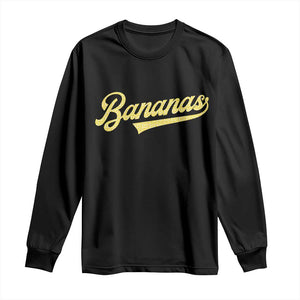 Funny Banana Pattern Typography Long Sleeve Shirt Retro Throwback Fruit Lover TS12 Black Print Your Wear