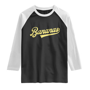 Funny Banana Pattern Typography Raglan Shirt Retro Throwback Fruit Lover TS12 Black White Print Your Wear