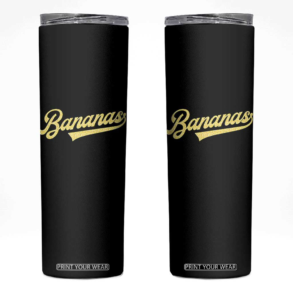 Funny Banana Pattern Typography Skinny Tumbler Retro Throwback Fruit Lover TS12 Black Print Your Wear
