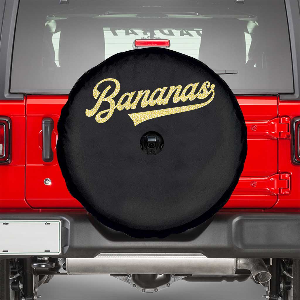 Funny Banana Pattern Typography Spare Tire Cover Retro Throwback Fruit Lover TS12 Black Print Your Wear