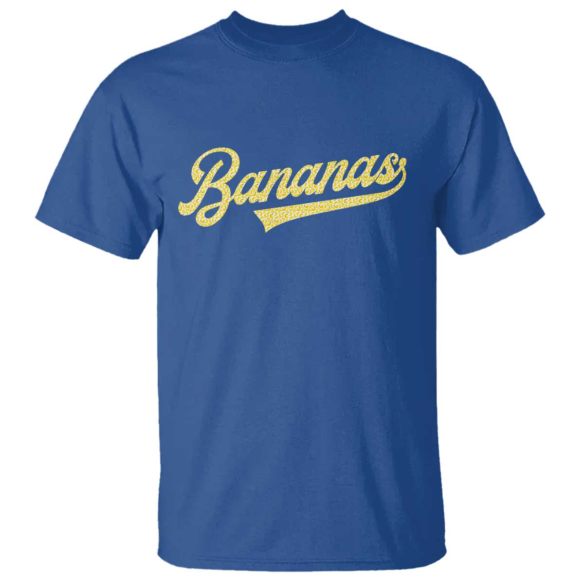 Funny Banana Pattern Typography T Shirt Retro Throwback Fruit Lover TS12 Royal Blue Print Your Wear