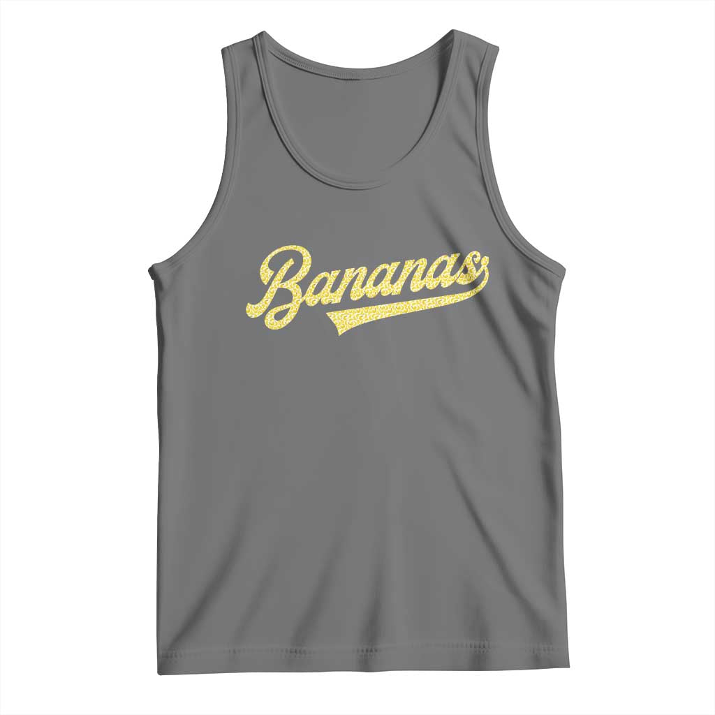 Funny Banana Pattern Typography Tank Top Retro Throwback Fruit Lover TS12 Black Heather Print Your Wear
